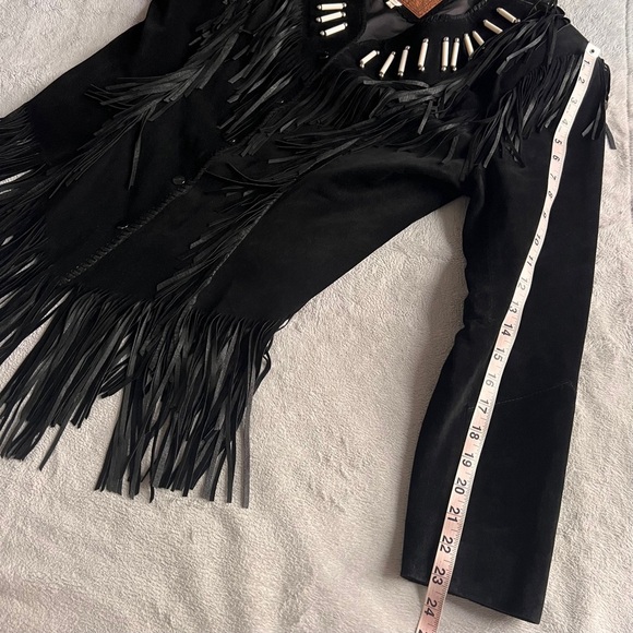 Vintage Echo Mountain Arturo Arocha Suede Leather Fringe Southwest Beaded Jacket - Picture 13 of 14